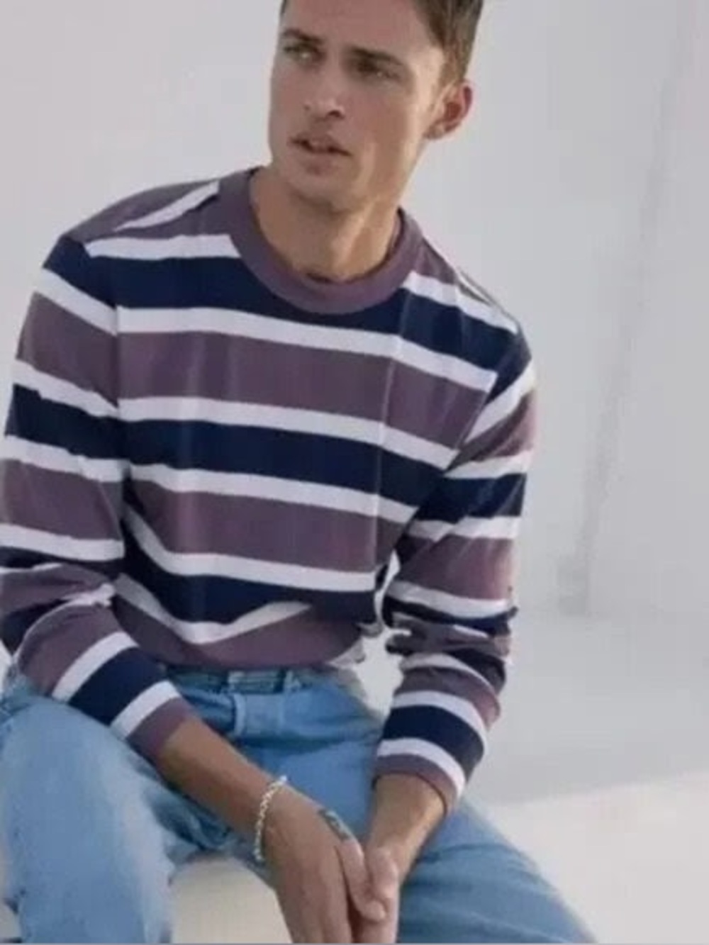 Like New AYR The Heavy O in Jump Stripe Prince Long Sleeve Tee